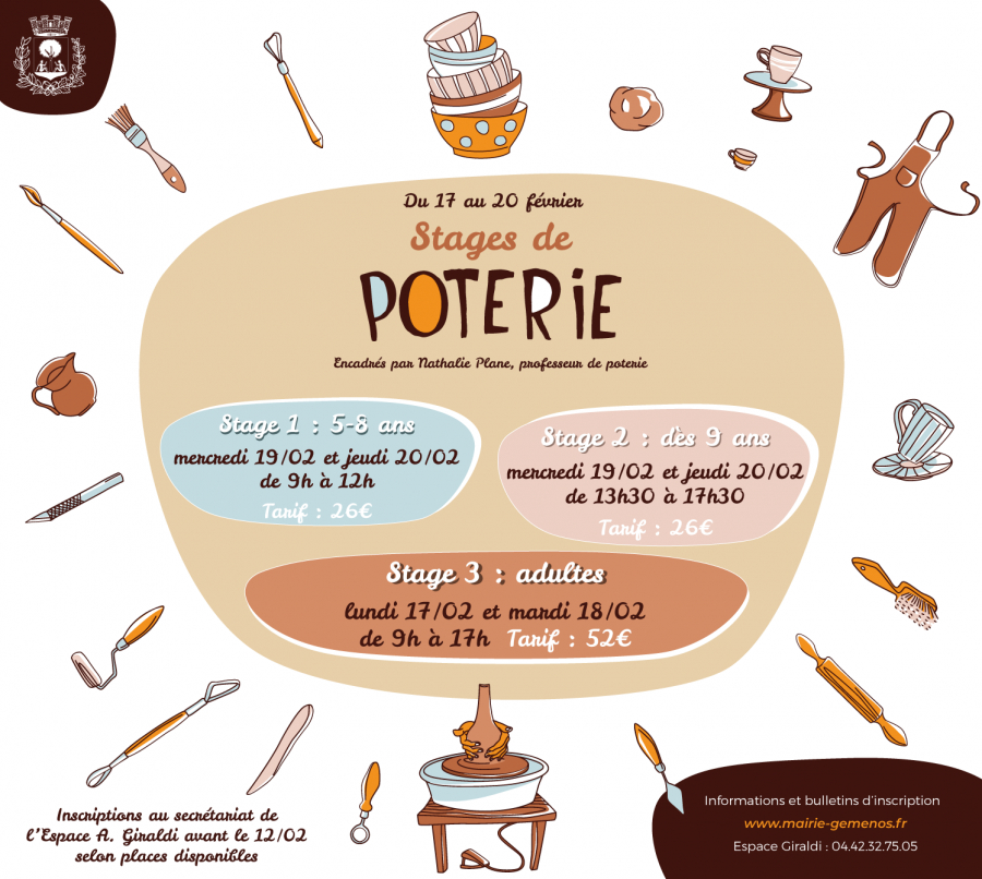 Stages poterie adultes